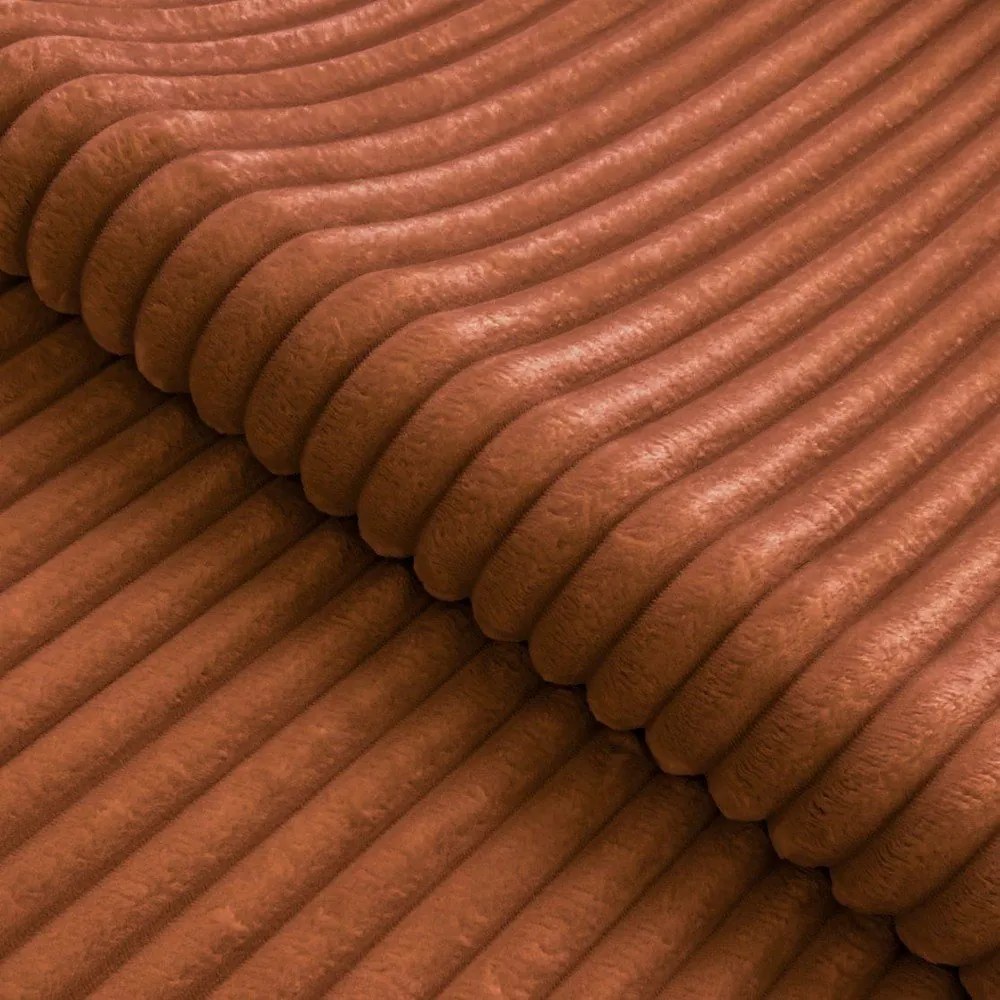 Теракотен ъглов диван от рипсено кадифе (десен ъгъл L форма) Marbeya – Ropez