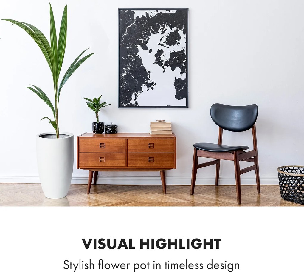 Fox & Fern Саксия Almere Fibre Stone, идеална за растения, ръчно изработена, конусовидна