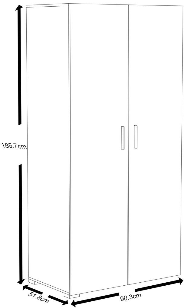 Гардероб с 2-врати Senna S-Leuko - Drus