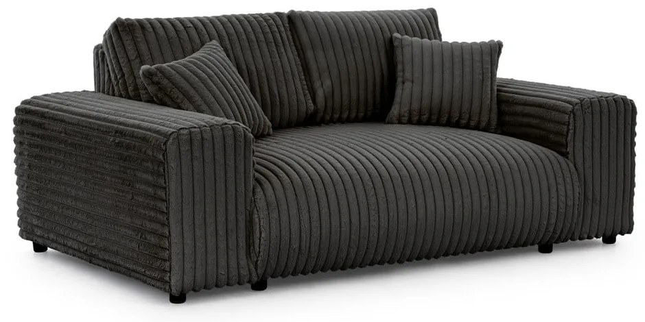 Тъмносив диван от рипсено кадифе 178 cm Justin – Ropez