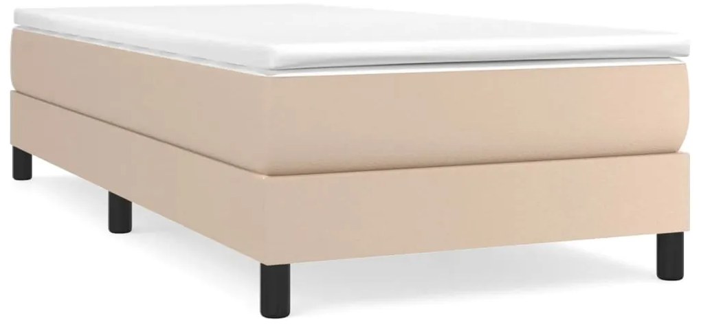 3120681 vidaXL Рамка за легло с пружини, капучино, 90x200 см, изкуствена кожа