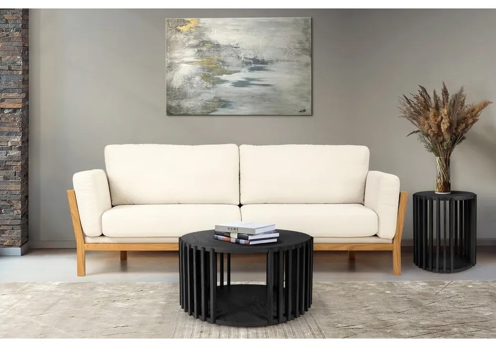 Масичка за кафе от черен дъб , ø 83 cm Drum - Woodman