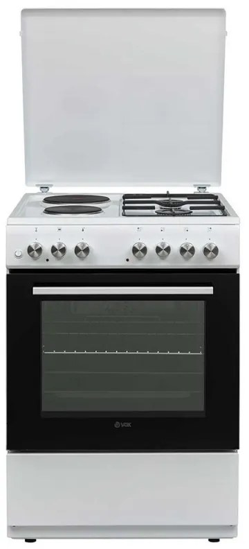 Готварска печка VOX GHT 6220 W, 5600W, 65 л, Клас А, 2 газови и 2 електрически котлона, 8 функции, До 250C, Бял