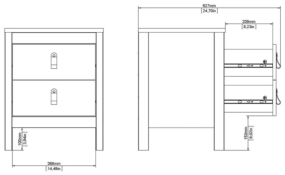 Черно нощно шкафче Madrid - Tvilum