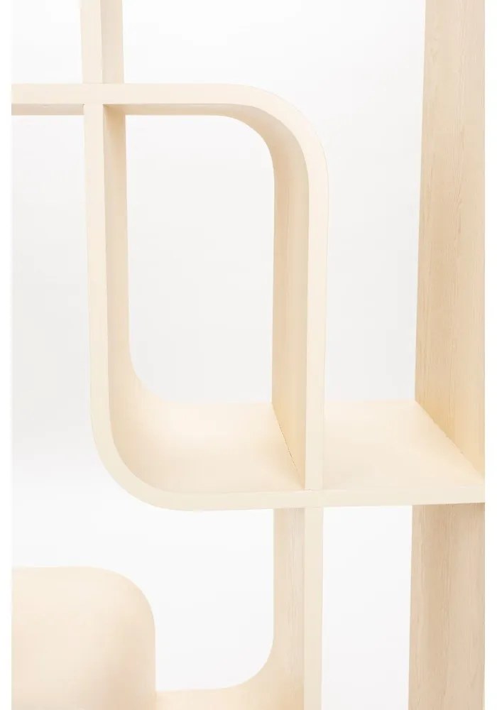 Кремава библиотека от масивен дъб 60x160x35 cm Seven – Zuiver