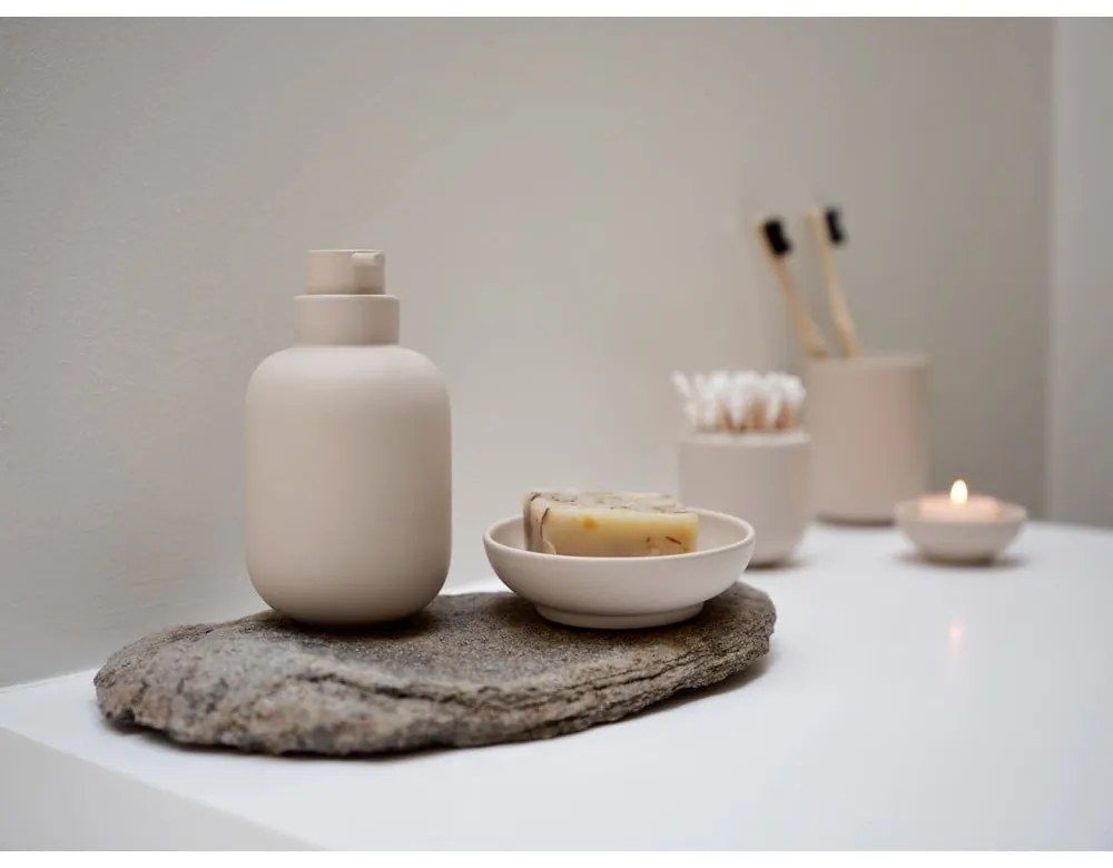 Бежова керамична чаша за четки за зъби Sensu – Zone