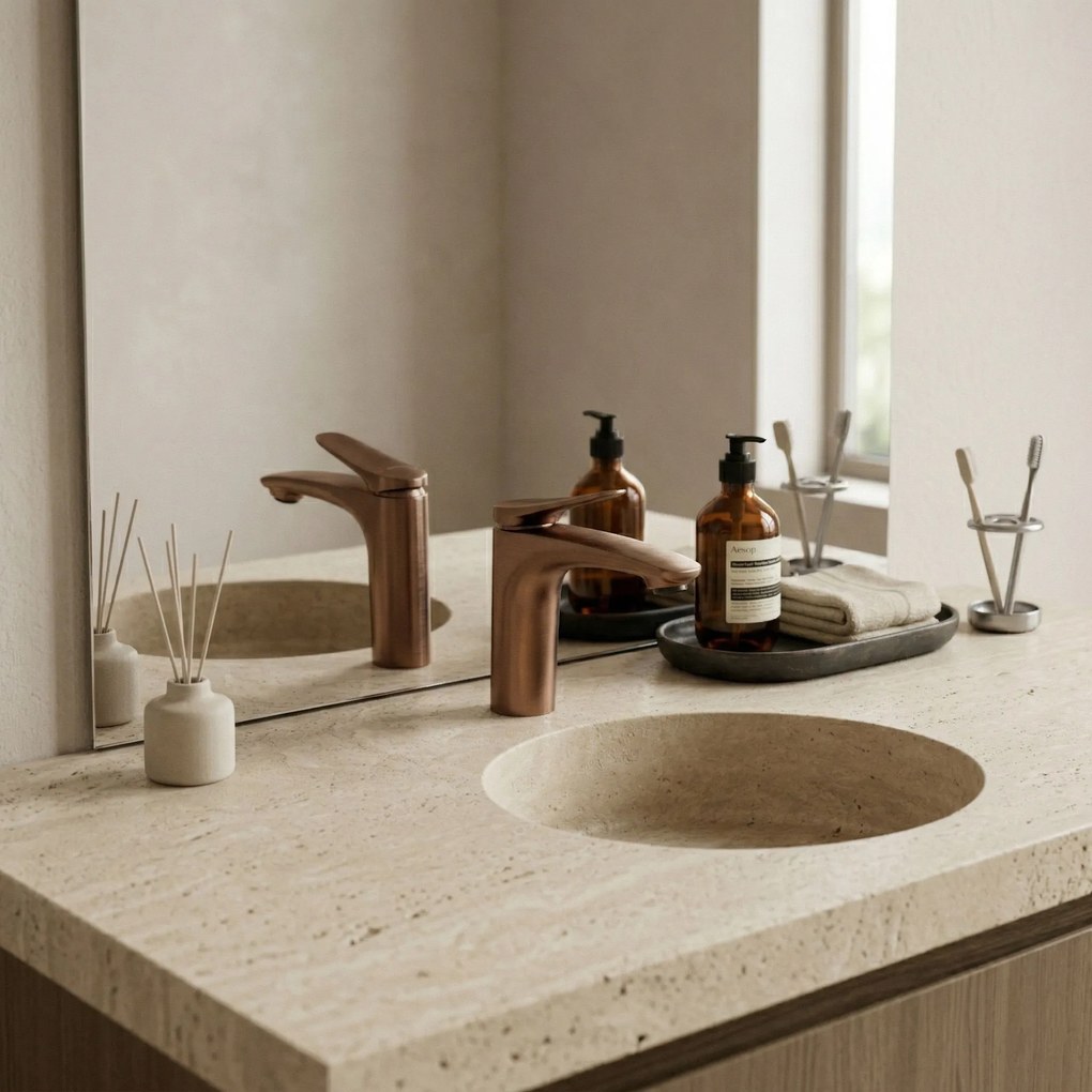 Смесител за мивка PREMIUM REA Vision Copper Brush Low