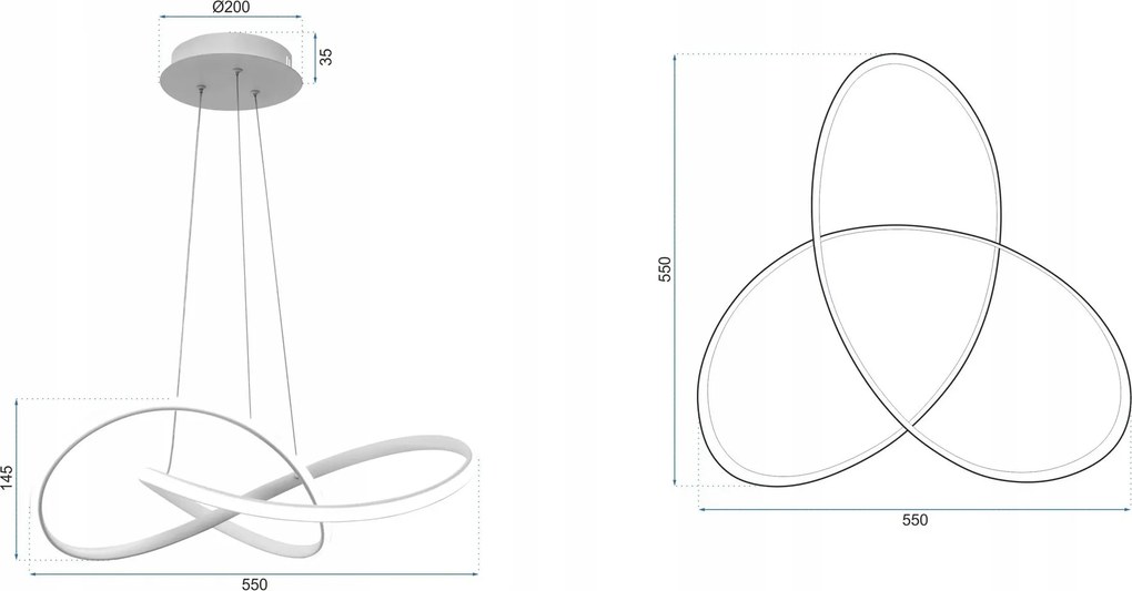 Пендел Ring LED + дистанционно управление APP393-CP Chrom