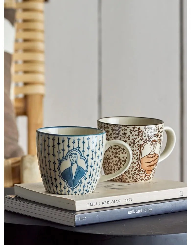 Кремави глинени чаши в комплект от 2 бр. 200 ml Tonia – Bloomingville