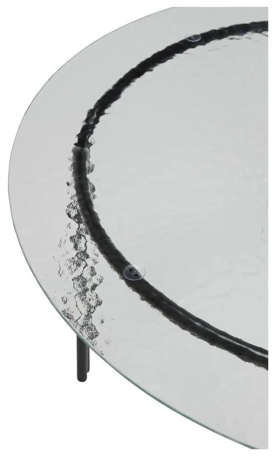 Черна кръгла масичка за кафе със стъклен плот ø 80 cm Orbit – Hübsch