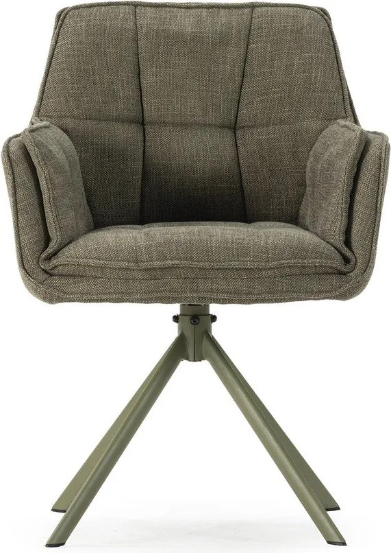 Зелени тапицирани трапезни столове в комплект 2 бр. Keiko – Marckeric