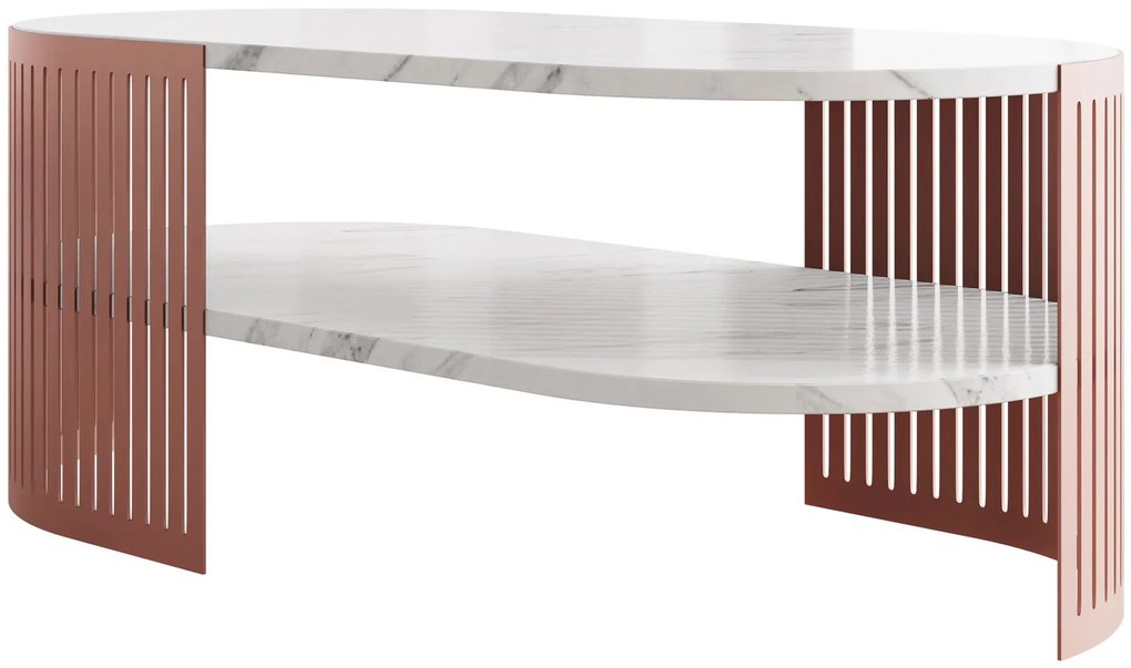 Холна маса Fikoli Ember II - бял мрамор