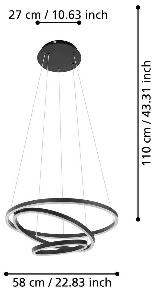 LED smart висящо осветително тялo 43 W LOBINERO-Z – EGLO