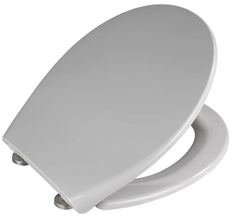 Светлосива тоалетна седалка с лесно затваряне , 44,5 x 37,5 cm Samos - Wenko