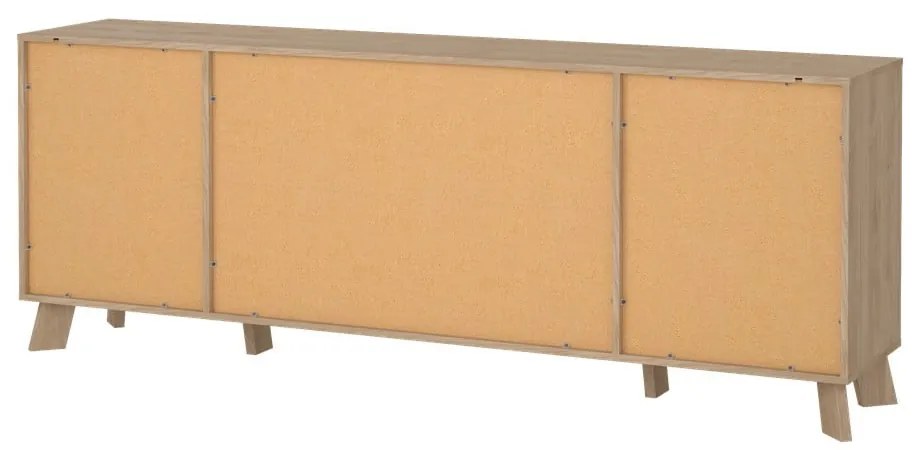 Скрин от дъбов декор в бял и естествен цвят 196x73x39 cm Ikast – Tvilum