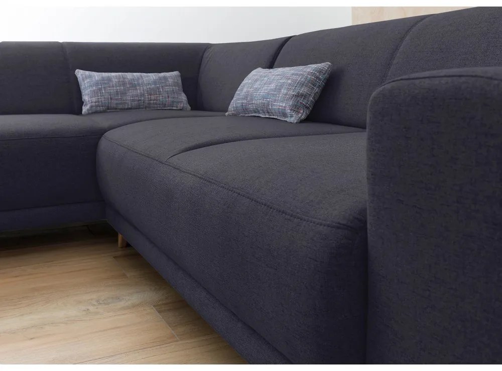Антрацитен разтегателен/с място за съхранение ъглов диван (ляв ъгъл/L форма) Classy Sophie – Miuform