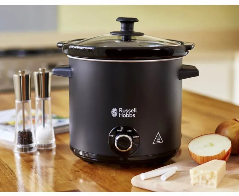 Уред за бавно готвене Slow cooker Russell Hobbs 24180-56 Chalkboard, 3.5 литра, Керамичен съд, 3 програми, Черен