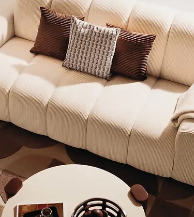 Триместен диван atmosphera Palma, 212x97x76 cm - Слонова кост