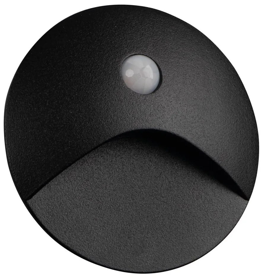 Kanlux 39136 - LED осветително тяло за стъпала с сензор EXIN 2,5W/230V 4000K IP65, черно, кръгло