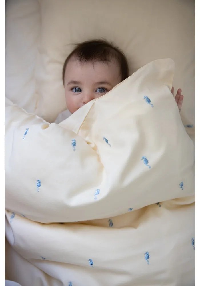 Светложълто детско спално бельо от органичен памук 70x100 cm Sea Garden – Cam Cam Copenhagen