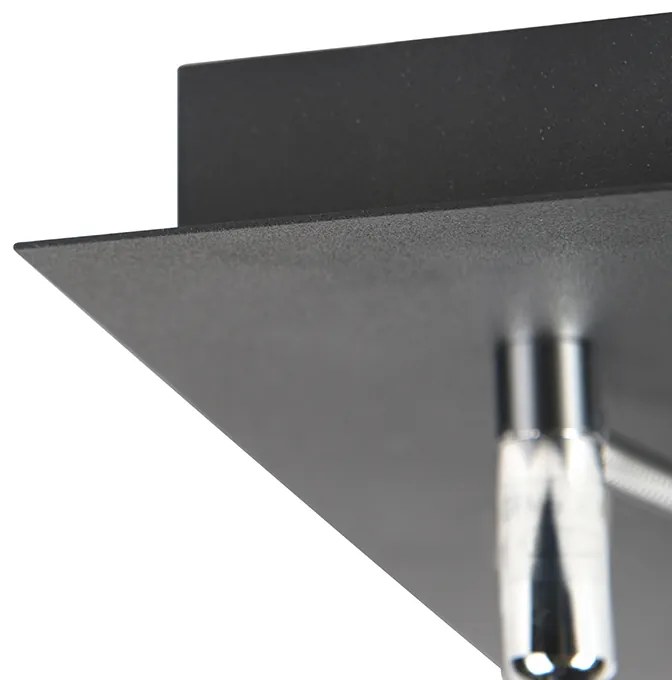 Дизайнерски прожектор черен 2-светлина регулируем - Nox