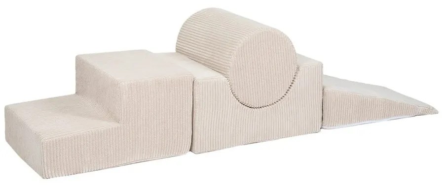 Кремаво велурено игрище от пяна 45x170x30 cm Montessori – Meowbaby