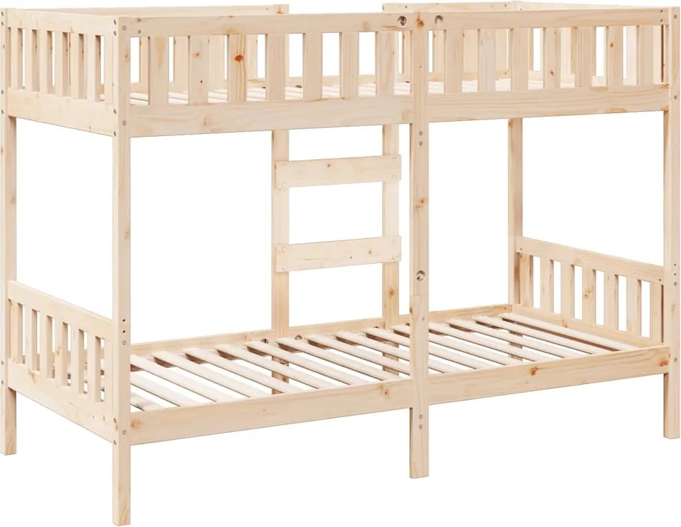 3308607 vidaXL Двуетажно легло, 75x190 см, борово дърво масив
