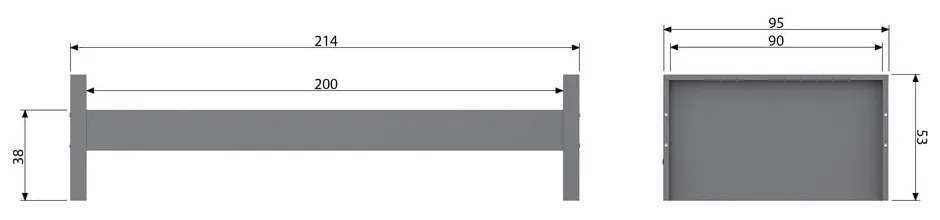 Единично легло от борова дървесина, 90 x 200 cm Morris - WOOOD