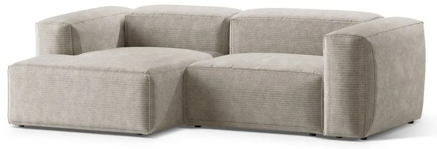 Бежов ъглов диван от рипсено кадифе (ляв ъгъл) Bergano – Cosmopolitan Design