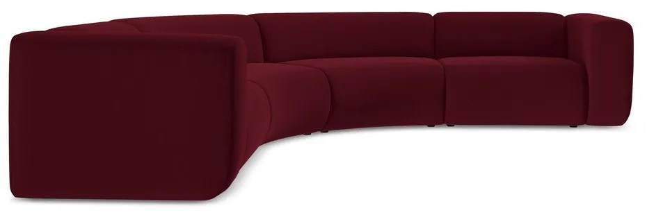 Бордо кадифен ъглов диван Ekahi – Makamii