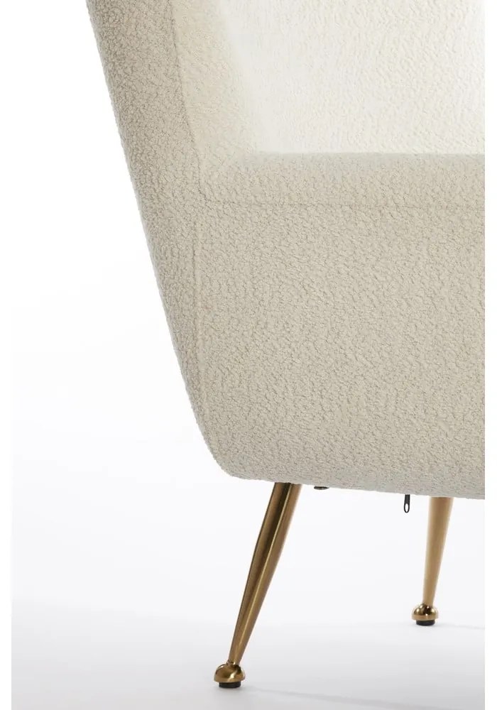 Кремаво кресло от букле Vinstra – Light & Living