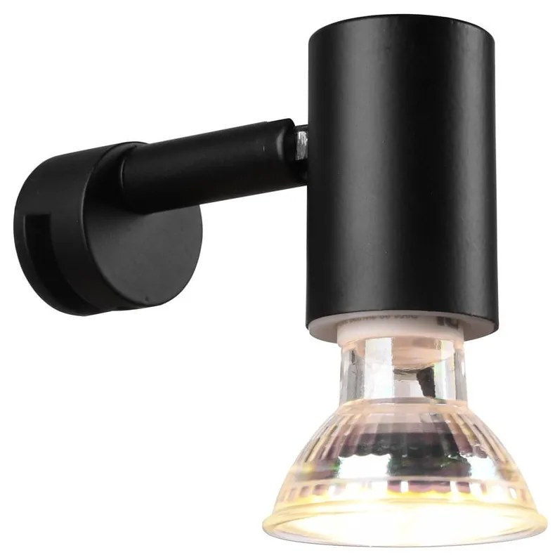 Матовочерна стенна лампа (дължина 10 см) Lorenzo - Trio