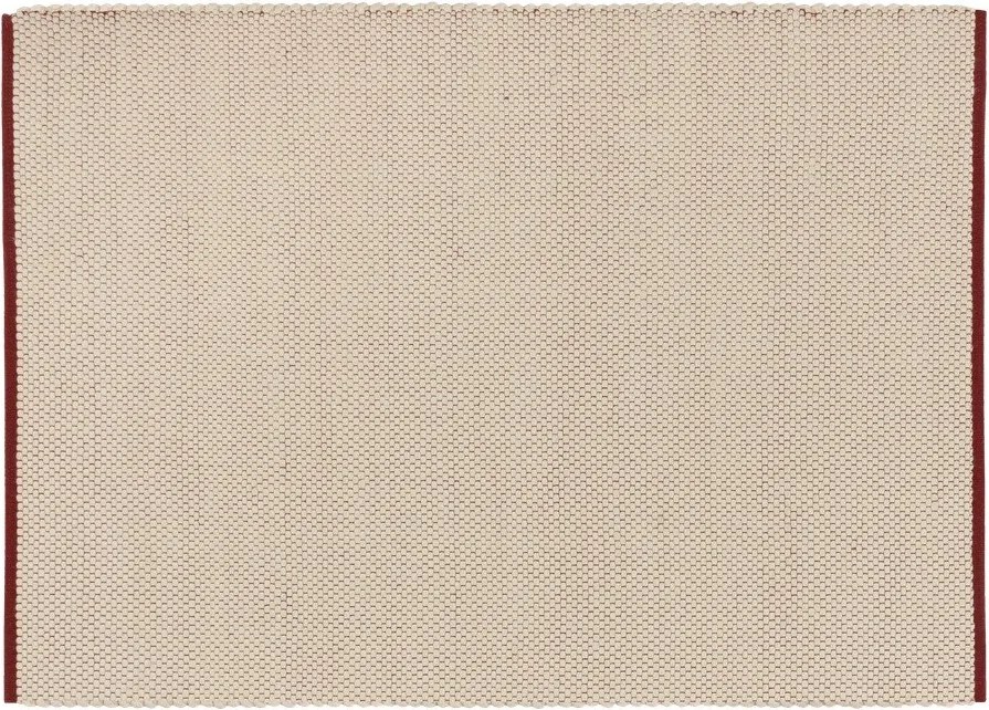 Червен /бежов ръчно изработен вълнен килим 140x200 cm Lenu – noo.ma