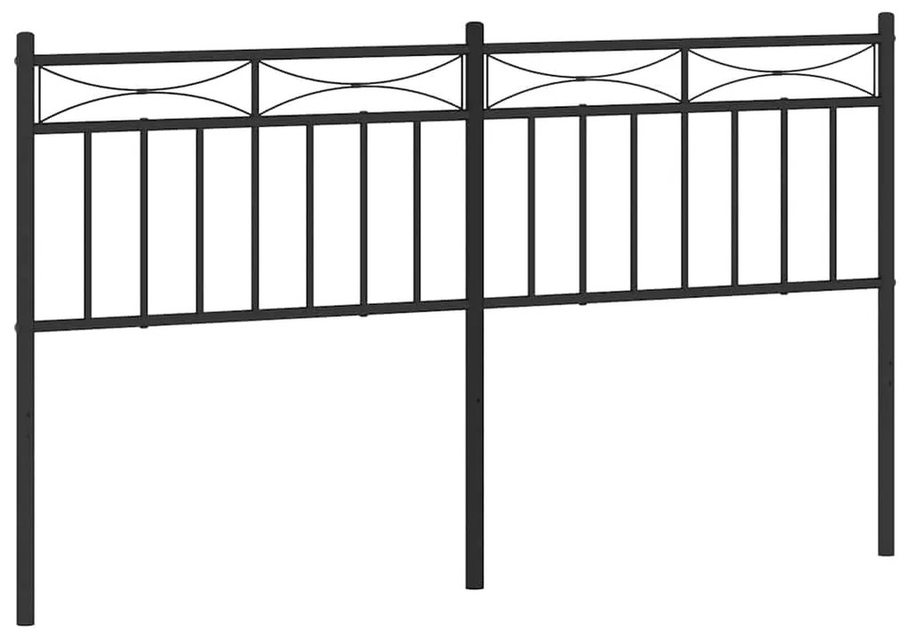 373725 vidaXL Метална табла за глава, черна, 150 см