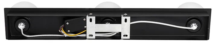 Модерен стенен аплик черен 48 см IP44 3-светлина - Cederic