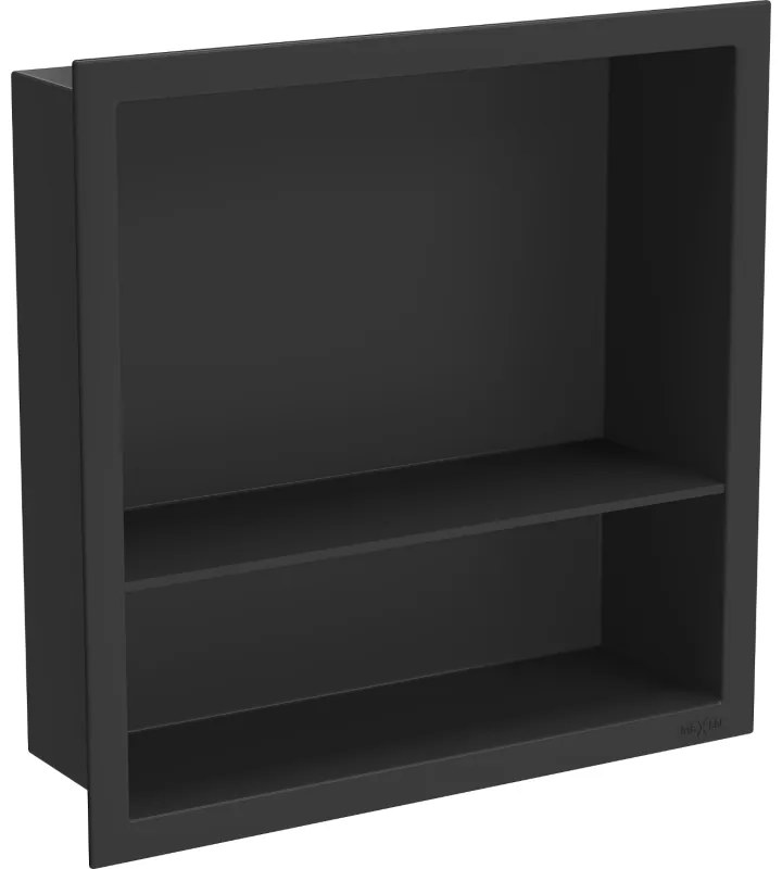 Mexen X-Wall-R вдлъбната лавица с фланец и рафт 30 x 30 см, черна - 1970303010S
