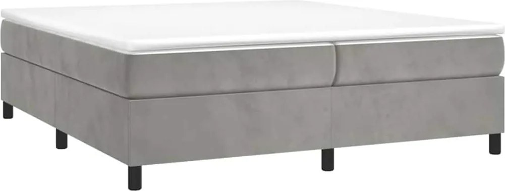 3144699 vidaXL Боксспринг легло с матрак, светлосиво, 200x200 см, кадифе