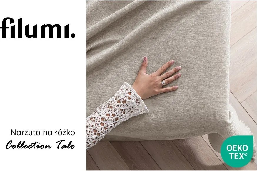 Бежово покривало за легло от шенил 220x240 cm Talo – Filumi