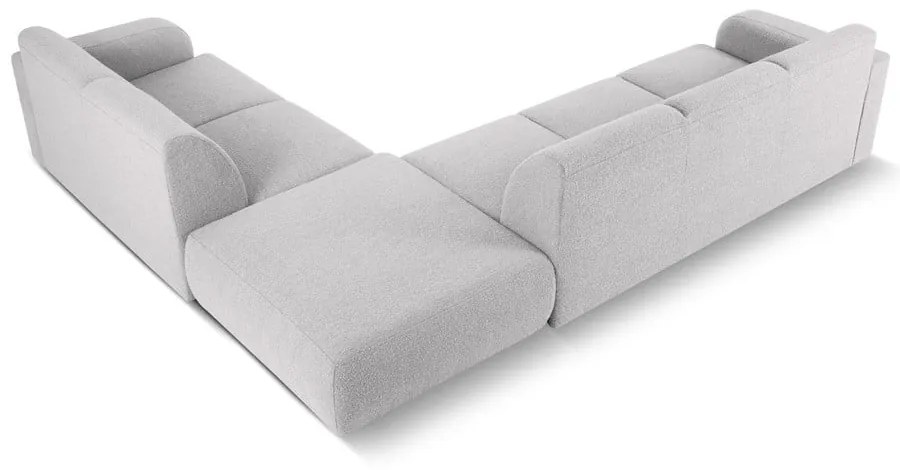 Светлосив ъглов диван от плат букле (десен ъгъл) Molino - Micadoni Home