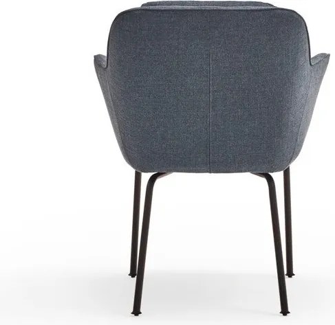 Син тапициран трапезен стол с подлакътници Sadira – Teulat