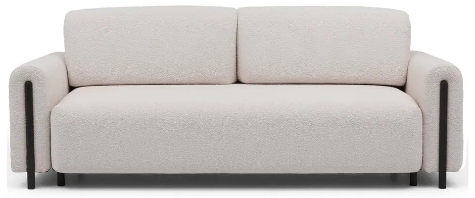 Бежов кремав разтегателен диван с място за съхранение от букле 244 cm Arcadova – ELTAP