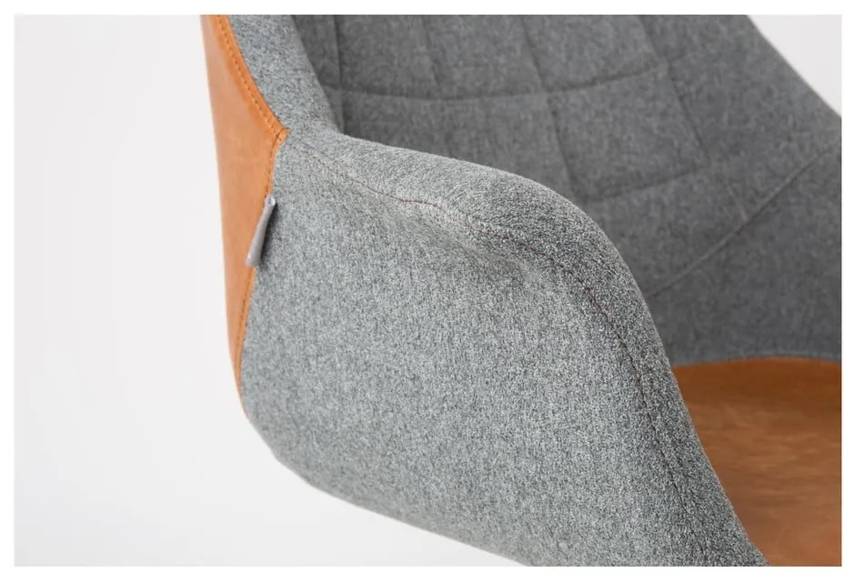 Сив офис стол с кафяви детайли Doulton - Zuiver