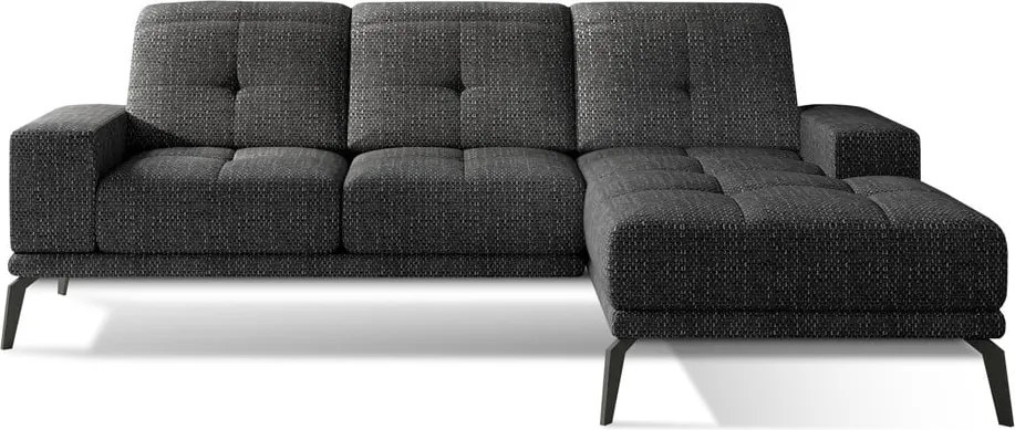Черен ъглов диван (десен ъгъл) Torrense – ELTAP