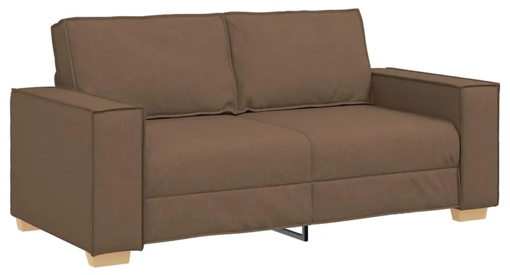 4104984 vidaXL Двуместен диван, кафяв, 140 см, плат