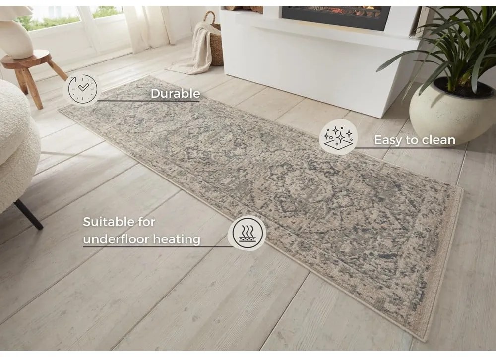 Сиво-бежова пътека 80x200 cm Terrain Designer Sand – Hanse Home