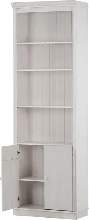 Бяла библиотека от масивен бор 74x223 cm Anita – Støraa