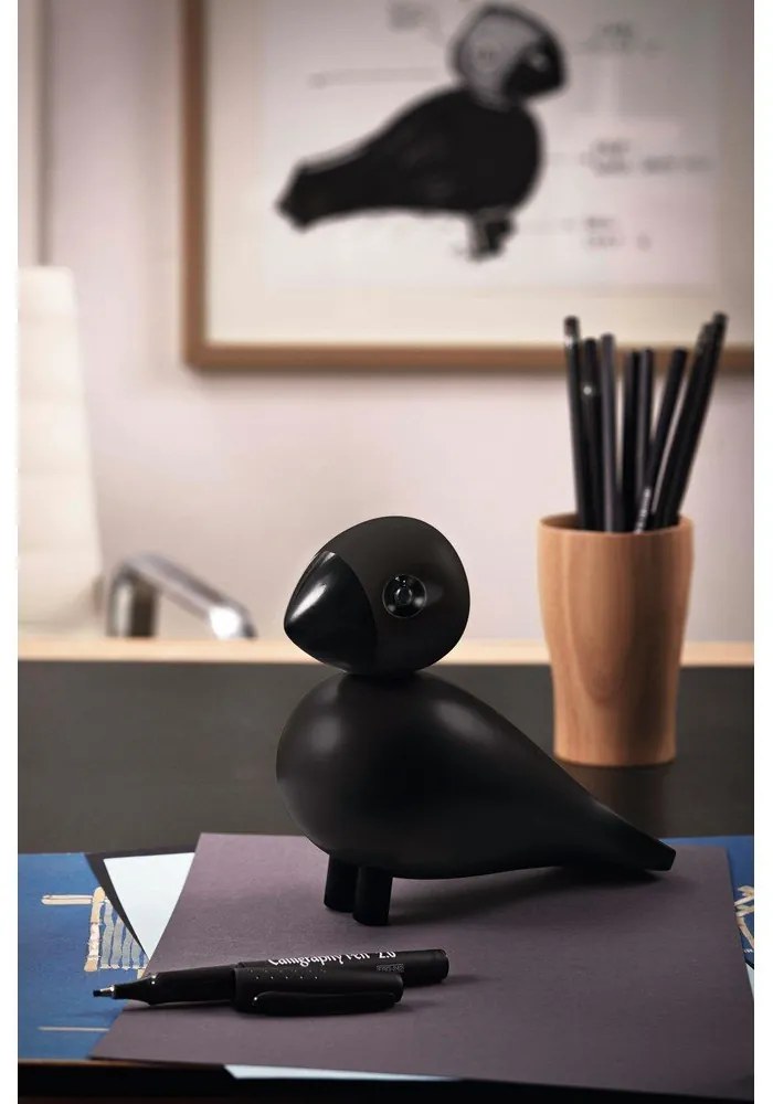 Черна статуетка от масивна букова дървесина Songbird Ravn - Kay Bojesen Denmark