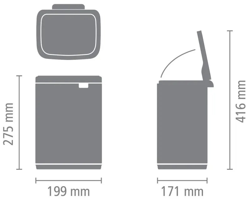 Кош за боклук Brabantia Bo Small 1006621, 4 л, Плавно и безшумно отваряне, Противоплъзгаща основа, Бял