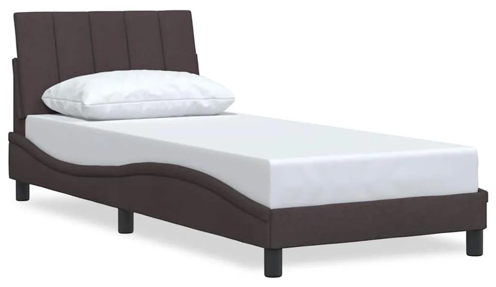 3310352 vidaXL Рамка за легло без матрак, тъмнокафява, 80x200 см, плат