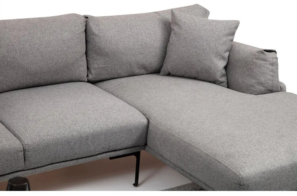 Сив ъглов диван , десен ъгъл Leo - Artie